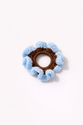 CozyLoops Scrunchie – Brown & Baby Blue